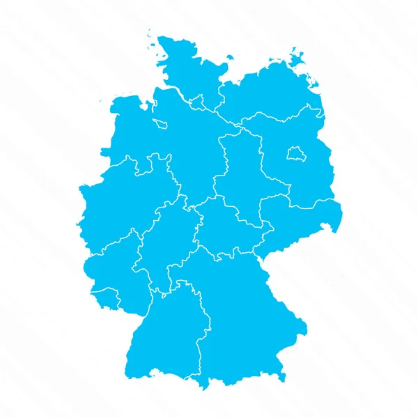 Карта Плоского Дизайну Німеччини Подробицями — стоковий вектор