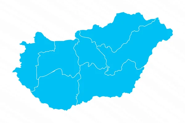 Επίπεδος Σχεδιασμός Χάρτης Της Ουγγαρίας Λεπτομέρειες — Διανυσματικό Αρχείο