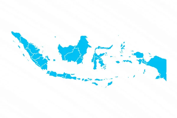 Peta Rancangan Datar Indonesia Dengan Rincian - Stok Vektor