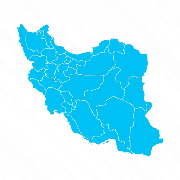 詳細なイランのフラットデザインマップ — ストックベクタ