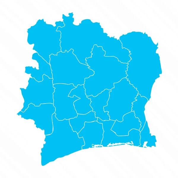 Flat Design Map Ivory Coast Details — Stock Vector