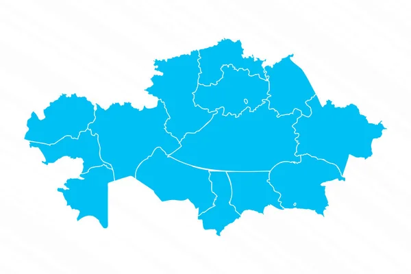 Ayrıntılı Düz Tasarım Kazakistan Haritası
