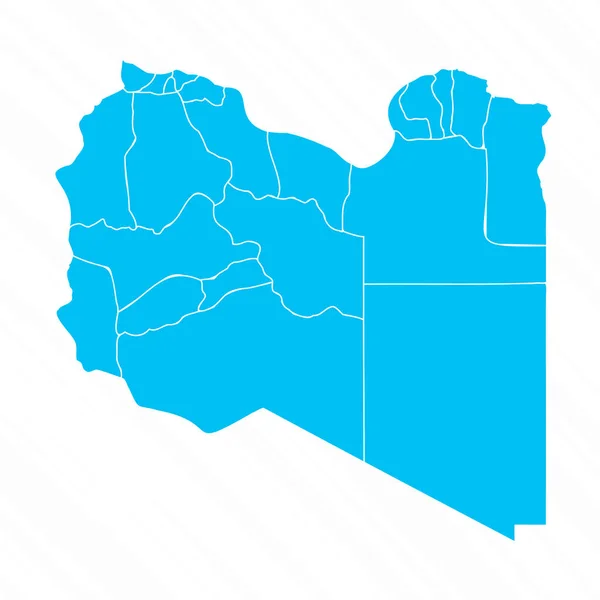 Карта Плоского Дизайна Ливии Подробной Информацией — стоковый вектор