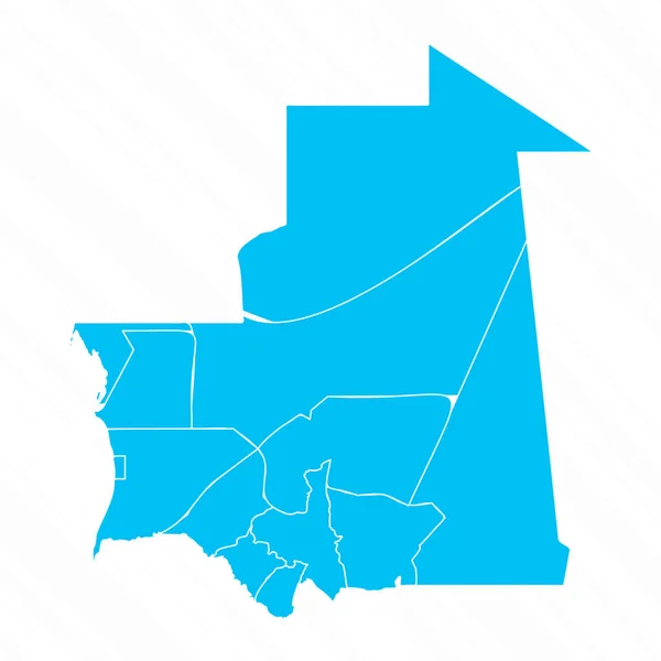 Mapa Design Plano Mauritânia Com Detalhes — Vetor de Stock