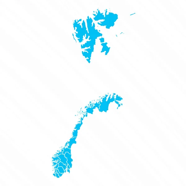 Plattegrond Van Noorwegen Met Details — Stockvector