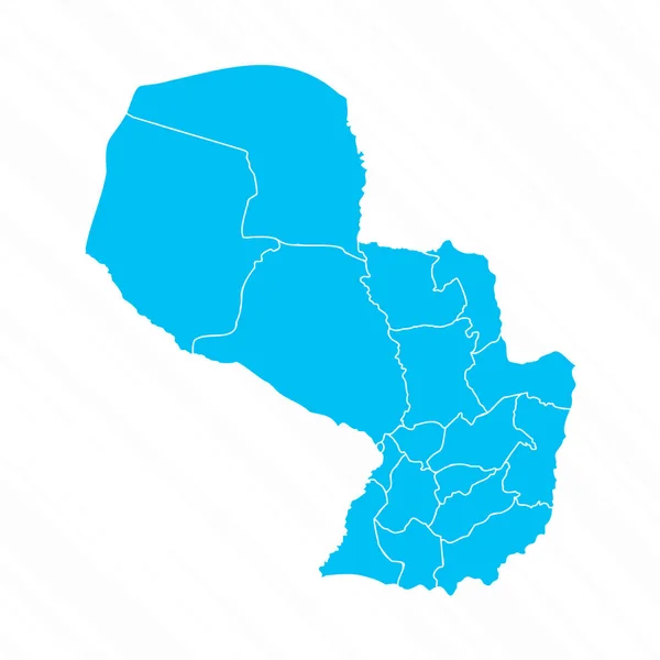 Plochá Mapa Paraguaye Detaily — Stockový vektor