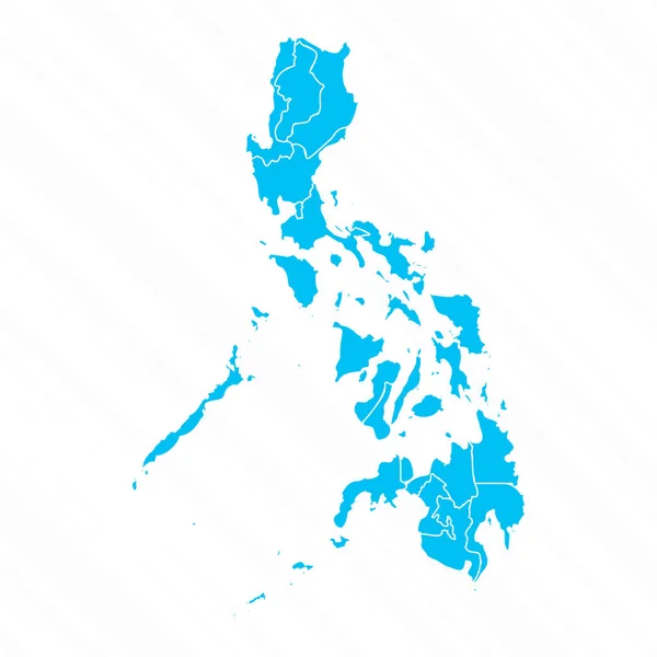 Platt Design Karta Över Filippinerna Med Detaljer — Stock vektor