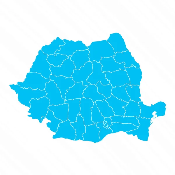 Ayrıntılı Düz Tasarım Romanya Haritası — Stok Vektör