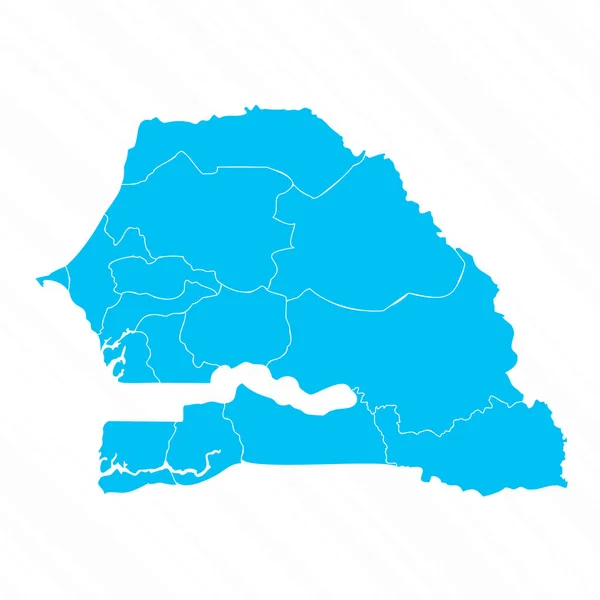 Mapa Plano Senegal Con Detalles — Archivo Imágenes Vectoriales