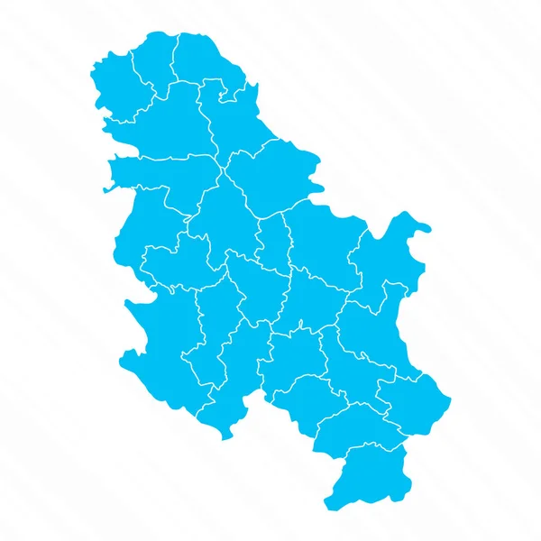 細部が付いているセルビアの平らな設計地図 — ストックベクタ
