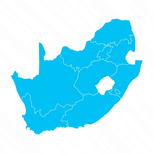 詳細と南アフリカのフラットデザインマップ — ストックベクタ