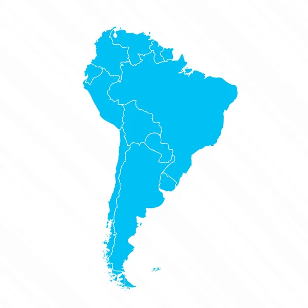 Επίπεδος Σχεδιασμός Χάρτης Της Νότιας Αμερικής Λεπτομέρειες — Διανυσματικό Αρχείο