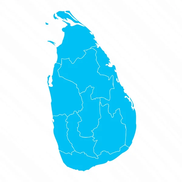 Mapa Design Plano Sri Lanka Com Detalhes — Vetor de Stock