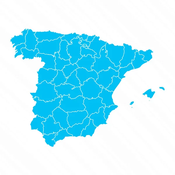 詳細なスペインのフラットデザインマップ — ストックベクタ