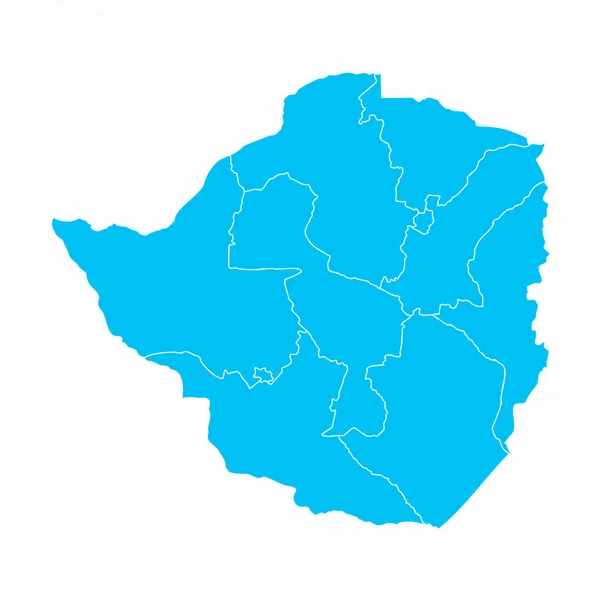 Mapa Projeto Liso Zimbabwe Com Detalhes —  Vetores de Stock