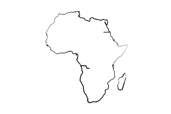 Χειροποίητο Ζωγραφισμένο Χέρι Στην Αφρική Απλό Σχέδιο Χάρτη — Διανυσματικό Αρχείο