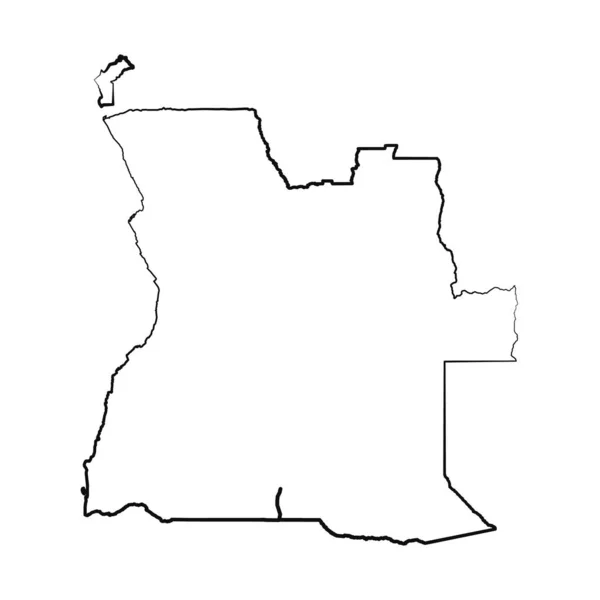 Dibujo Mapa Simple Angola Forrado Mano — Vector de stock