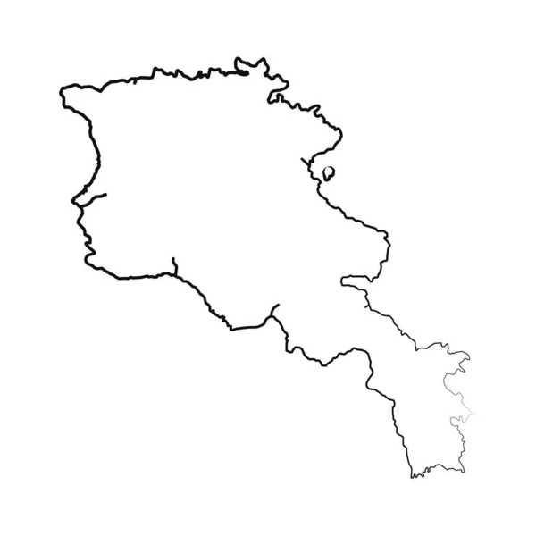 Handritad Fodrad Armenien Enkel Karta Ritning — Stock vektor