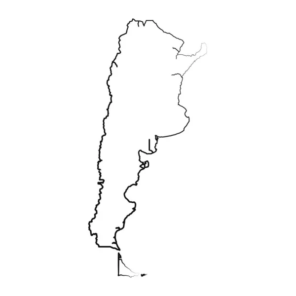 Handritad Fodrad Argentina Enkel Karta Ritning — Stock vektor