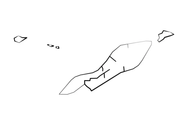 Desenho Mapa Simples Anguilla Desenhado Mão — Vetor de Stock