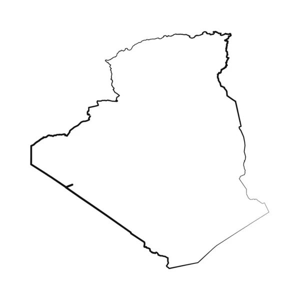 Desenho Mão Forrado Argélia Mapa Simples Desenho — Vetor de Stock