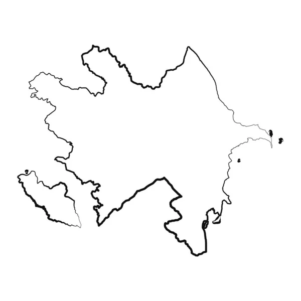 Χειροποίητο Ζωγραφισμένο Χέρι Στο Αζερμπαϊτζάν Απλό Σχέδιο Χάρτη — Διανυσματικό Αρχείο