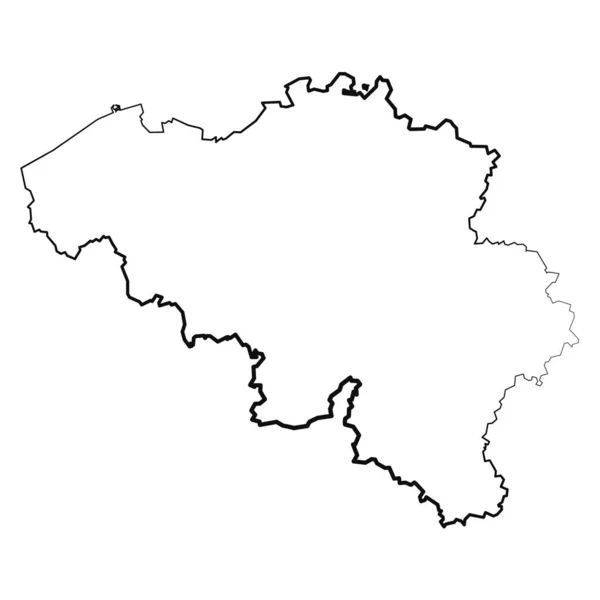 Dibujo Mapa Simple Bélgica Forrado Mano — Vector de stock