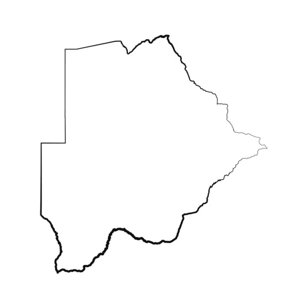Dessiné Main Botswana Doublure Carte Simple Dessin — Image vectorielle
