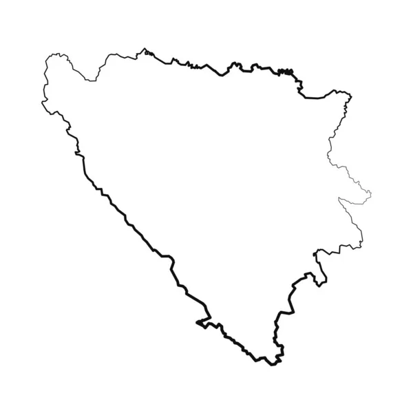 Desenho Mão Forrado Bósnia Herzegovina Mapa Simples Desenho — Vetor de Stock
