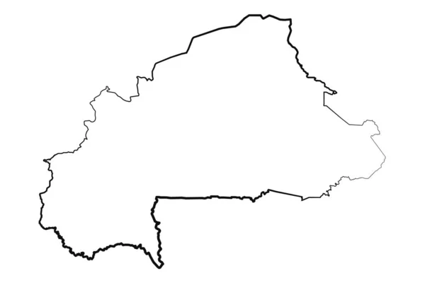 Χέρι Ζωγραφισμένο Επένδυση Μπουρκίνα Φάσο Απλό Σχέδιο Χάρτη — Διανυσματικό Αρχείο