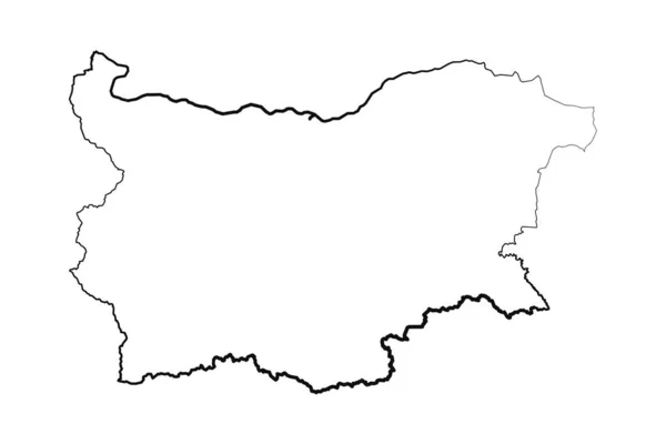 Ręcznie Rysowane Lined Bulgaria Proste Rysowanie Mapy — Wektor stockowy