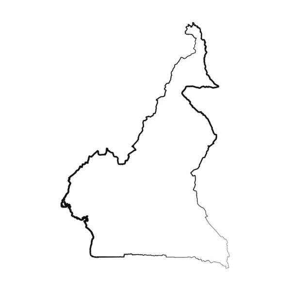 Dibujo Mapa Simple Camerún Forrado Mano — Vector de stock