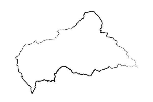 Desenho Mapa Simples Desenhado Mão República Centro Africana — Vetor de Stock