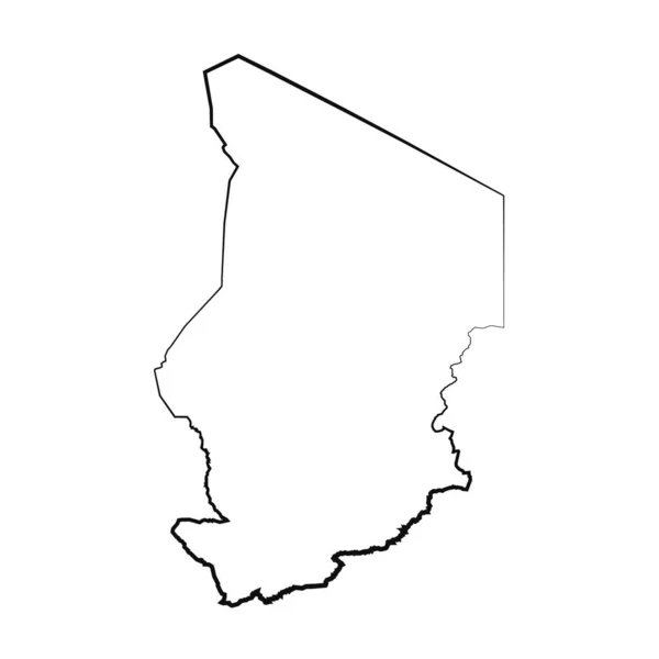 Einfache Kartenzeichnung Des Von Hand Gezeichneten Tschad — Stockvektor