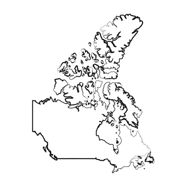 Ręcznie Rysowane Lined Canada Proste Rysowanie Mapy — Wektor stockowy
