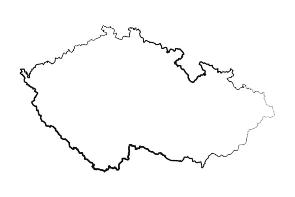 Σχεδίαση Απλό Σχέδιο Χάρτη Της Τσεχικής Δημοκρατίας Επένδυση Στο Χέρι — Διανυσματικό Αρχείο