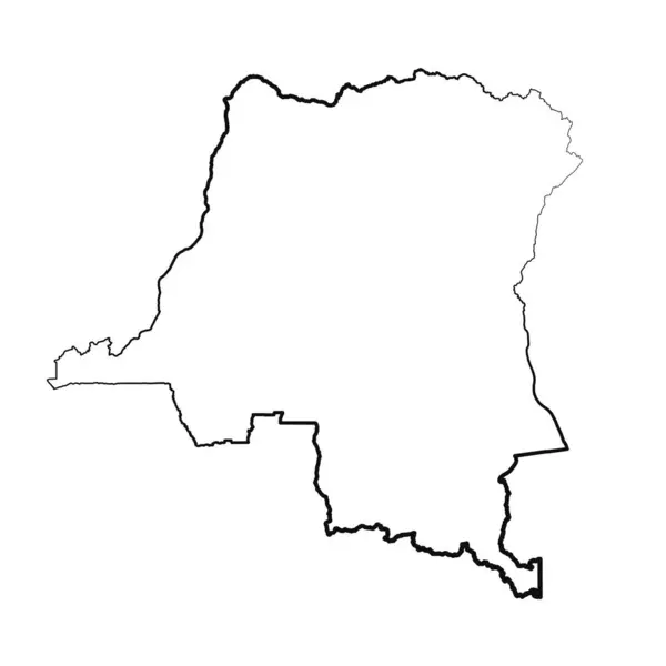 手绘Lined刚果民主共和国简图 — 图库矢量图片