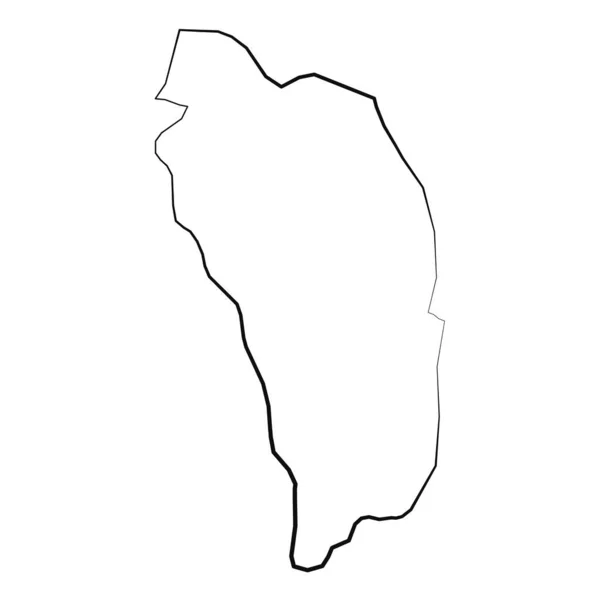 Dibujo Mapa Simple Dominica Forrado Mano — Archivo Imágenes Vectoriales