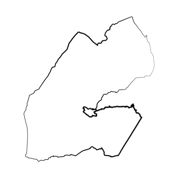 Desenho Mapa Simples Djibouti Forrado Mão — Vetor de Stock