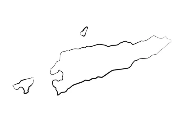 Desenho Mão Forrado Timor Leste Mapa Simples Desenho —  Vetores de Stock