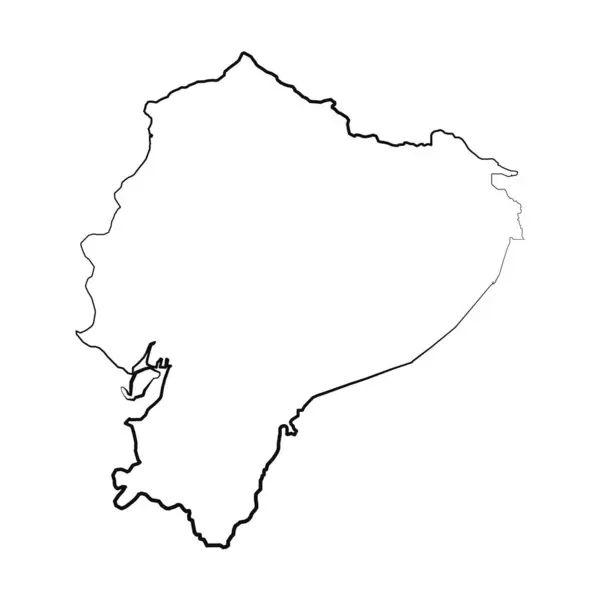 Desenho Mapa Simples Equador Desenhado Mão — Vetor de Stock
