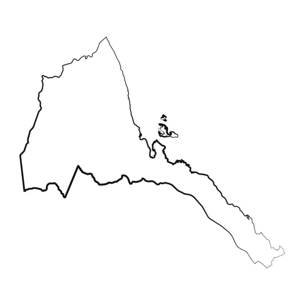 Dibujo Mapa Simple Eritrea Forrado Mano — Vector de stock