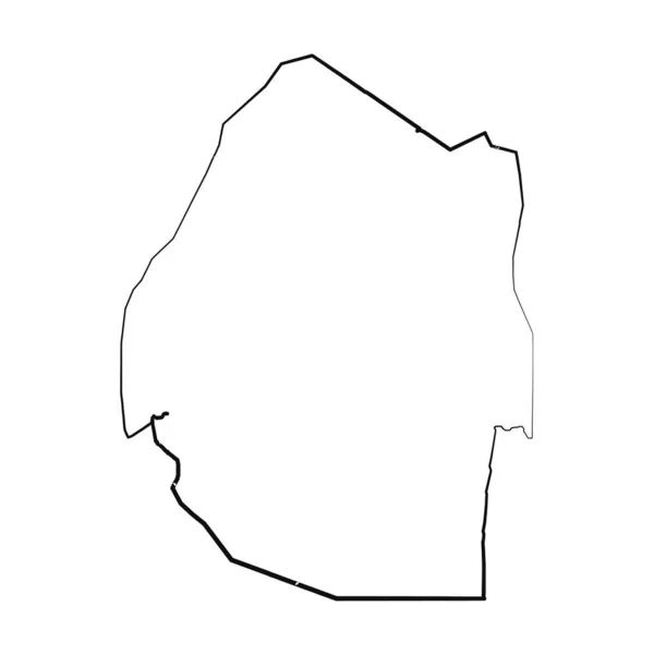 Disegnato Mano Foderato Eswatini Semplice Mappa Disegno — Vettoriale Stock
