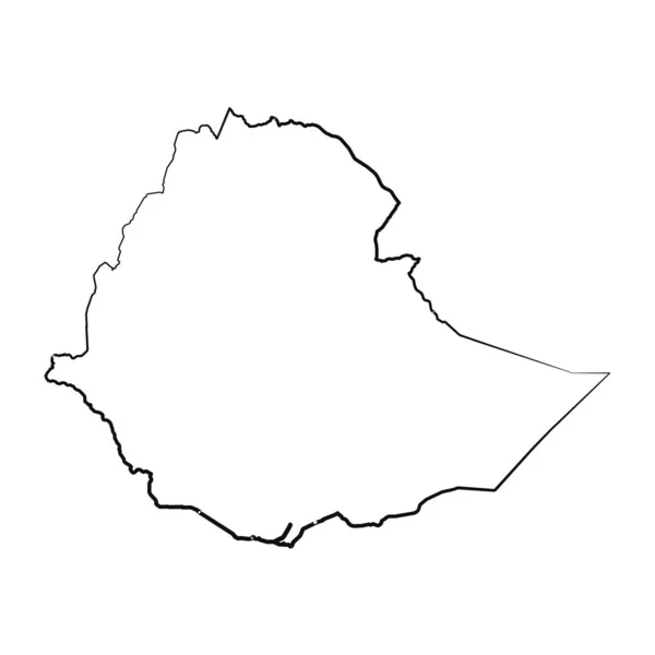 Handgezeichnete Gezeichnete Äthiopien Einfache Kartenzeichnung — Stockvektor