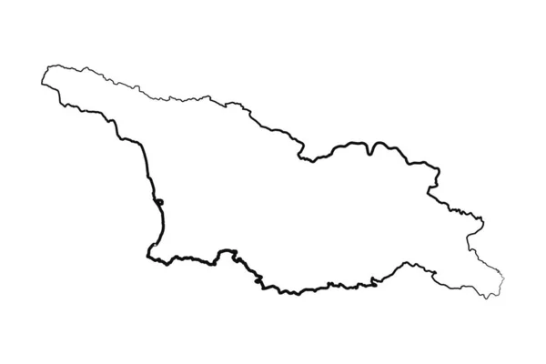 Σχεδίαση Απλού Χάρτη Της Γεωργίας Ζωγραφιές Στο Χέρι — Διανυσματικό Αρχείο