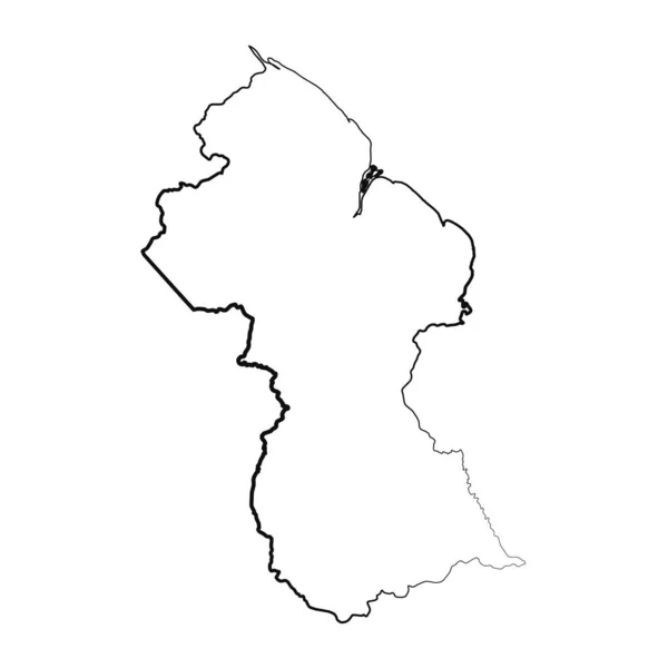 Ručně Kreslená Guyana Jednoduchá Kresba Mapy — Stockový vektor