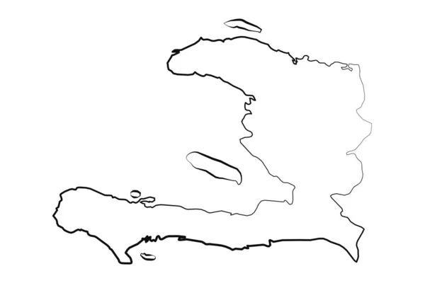 Χέρι Σχεδιάζεται Επένδυση Αϊτή Απλό Σχέδιο Χάρτη — Διανυσματικό Αρχείο