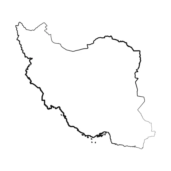 Ručně Kreslená Čára Írán Jednoduchá Mapa Kresba — Stockový vektor