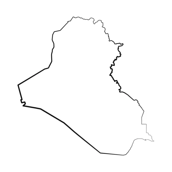 Handgetekend Irak Eenvoudige Kaart Tekenen — Stockvector