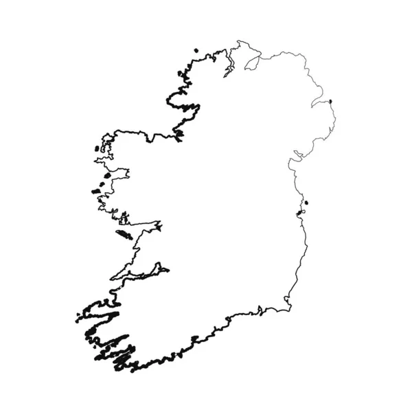Desenho Mão Forrado Irlanda Mapa Simples Desenho — Vetor de Stock